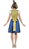 Back of green and blue Oktoberfest dress with apron