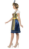 Side of green and blue Oktoberfest dress with apron
