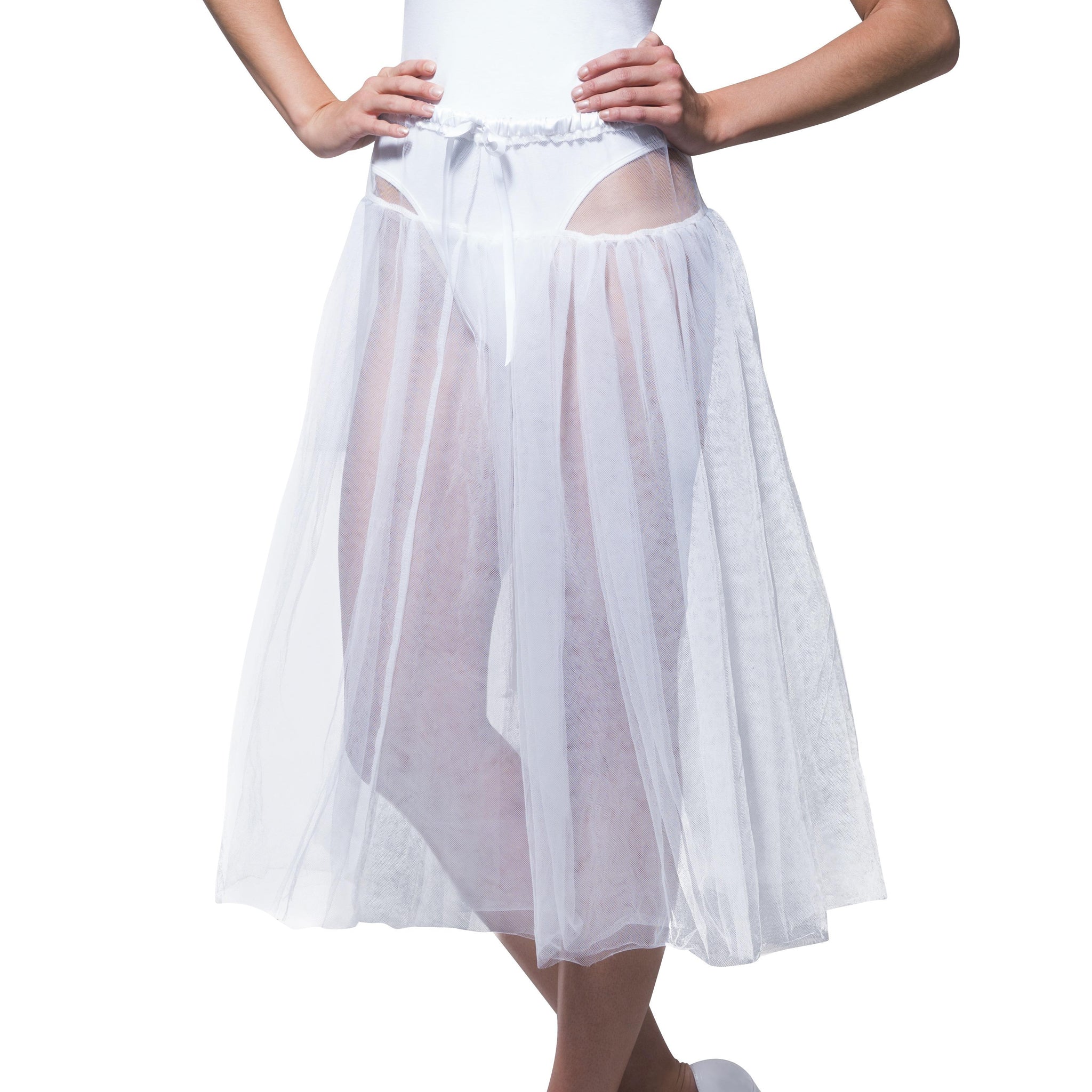 Long white 1950s petticoat