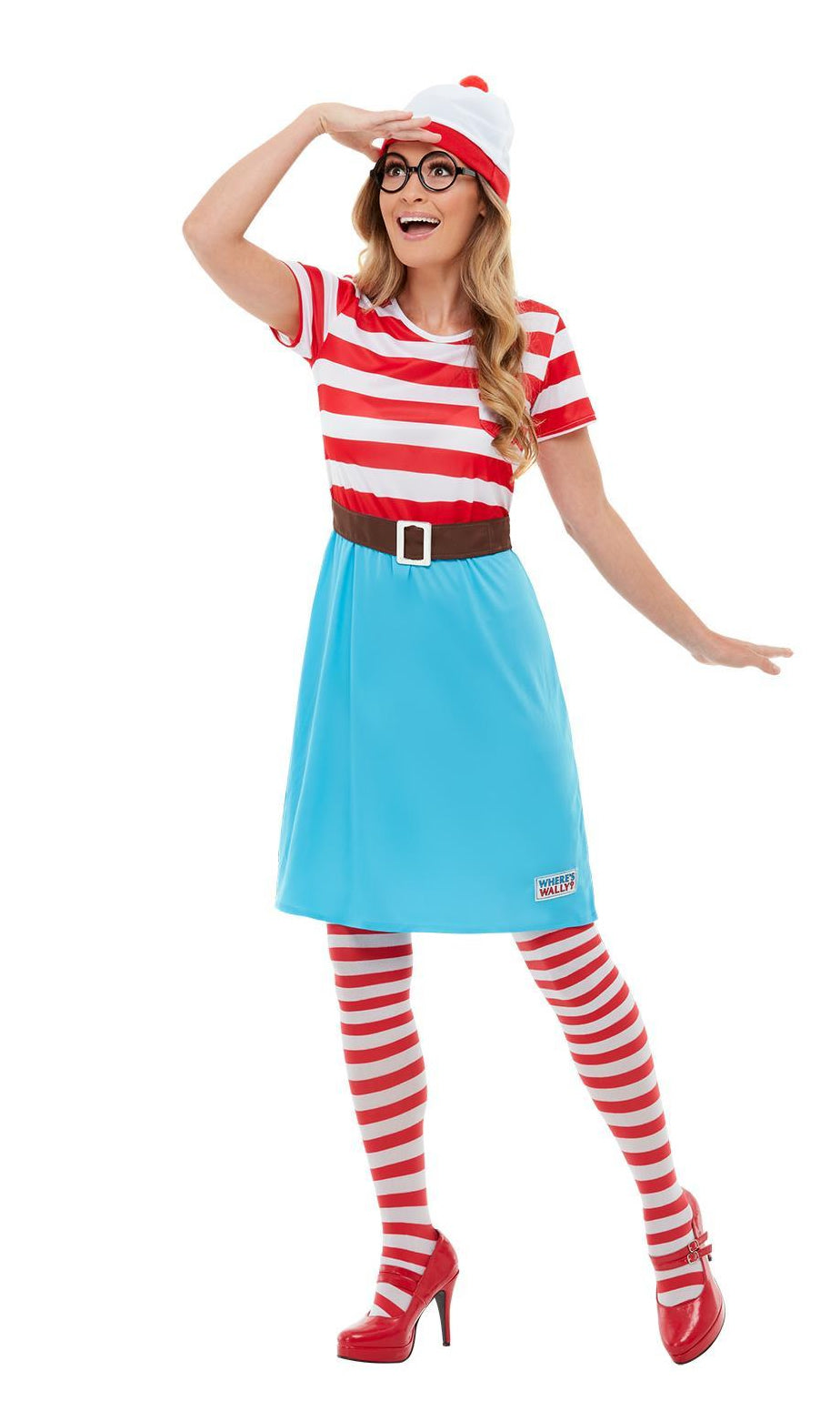 Wenda from Where is Wally dress with hat and glasses