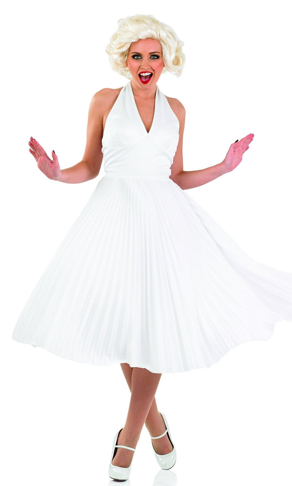 White 1950s film star Marilyn dress