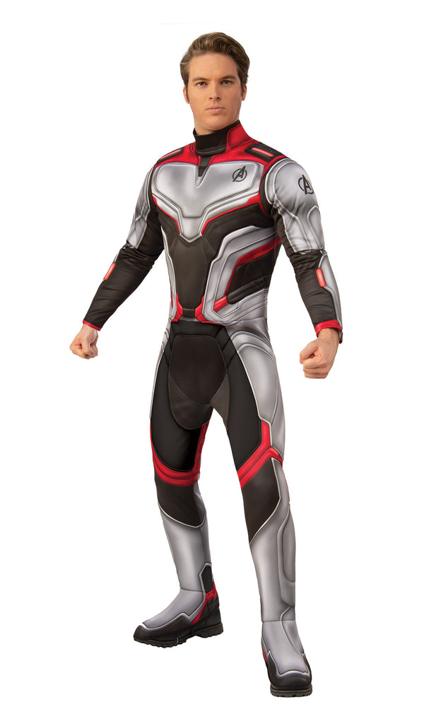 Unisex Avengers Team suit costume in silver and red