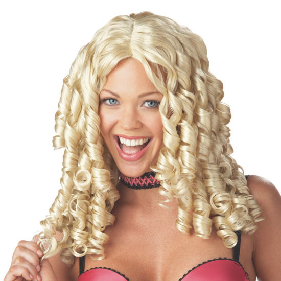 Long blonde woman's wig with ringlets