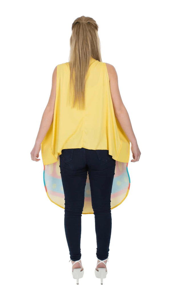 Yellow back of wrapped Easter egg costume