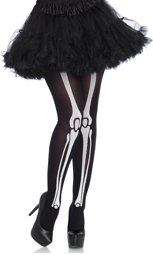 Nylon Skeleton Print Bone Tights