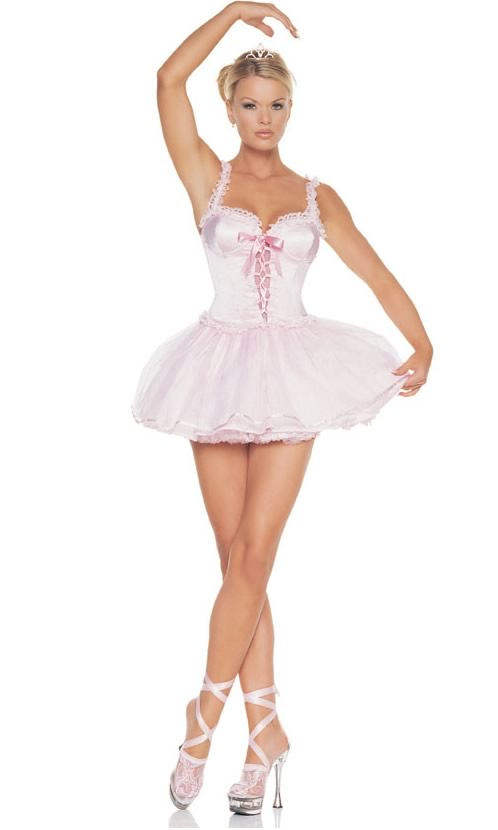 Short pink underwired tutu ballerina dress