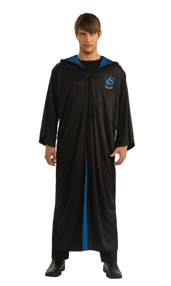 Black Ravenclaw robe with logo and clasp