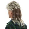 Back of 80s MacGyver style blonde mullet wig