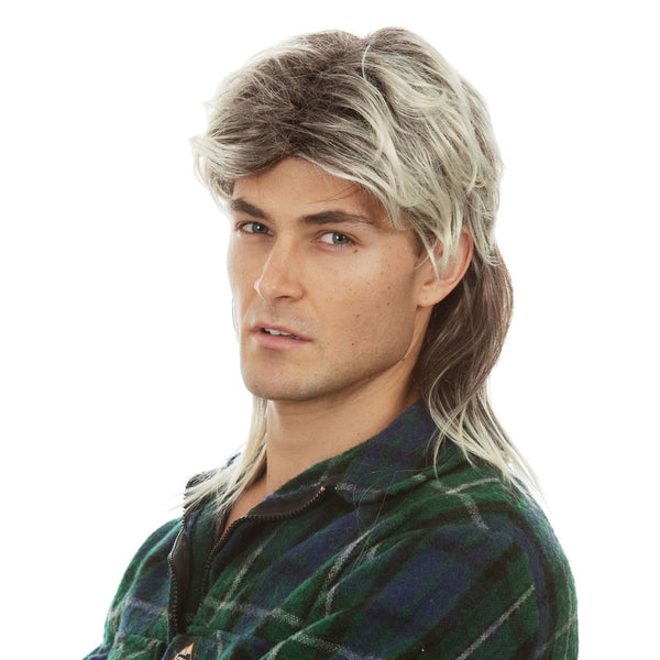 80s MacGyver style blonde mullet wig