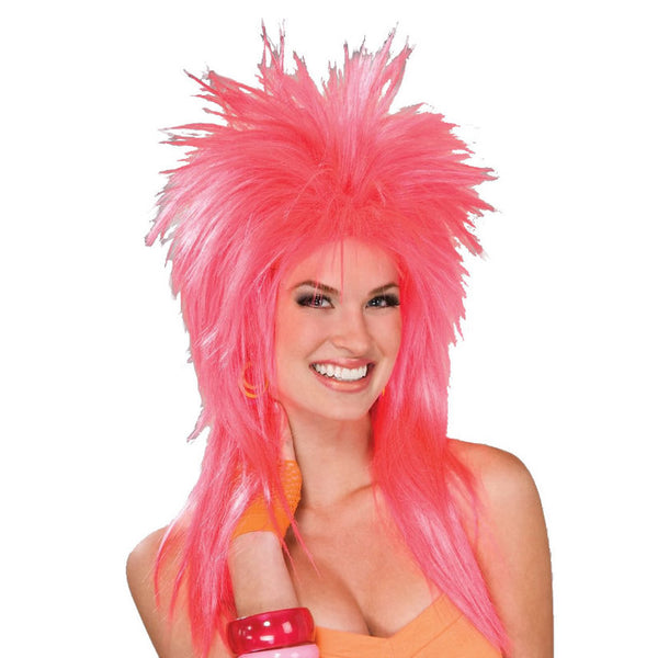 80s Pink long spiky wig