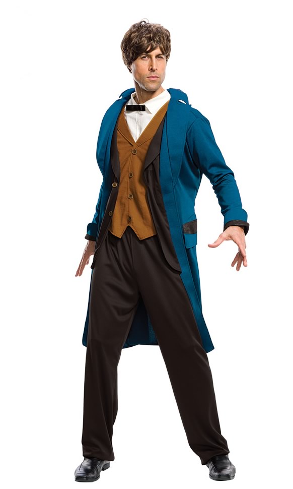 Newt Scamander blue jacket, attached vest and black pants