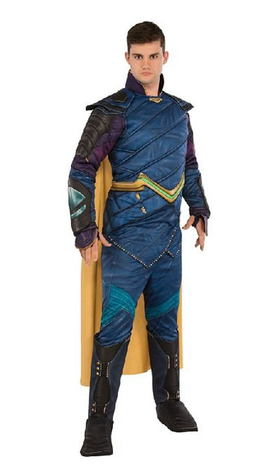 Printed armour padded top with cape, and pants with boot tops