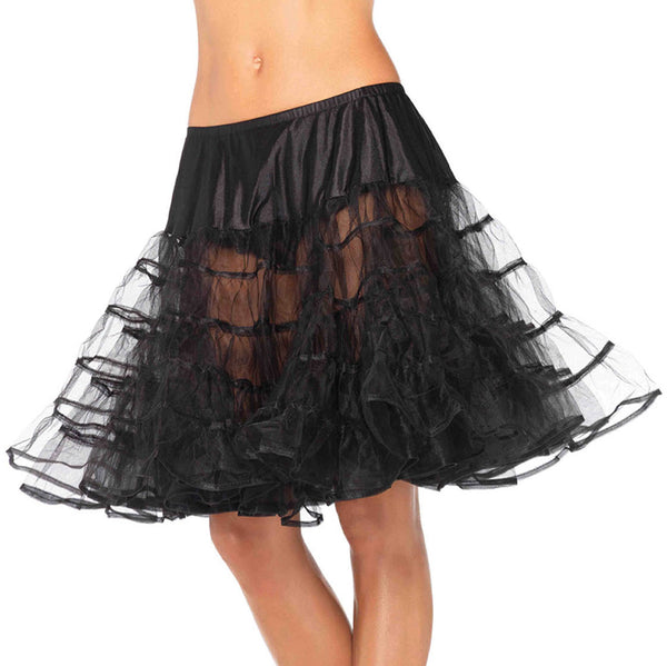 Layered knee length petticoat in black