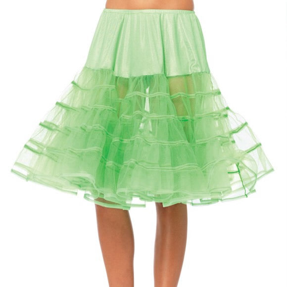 Neon Green Knee Length Petticoat