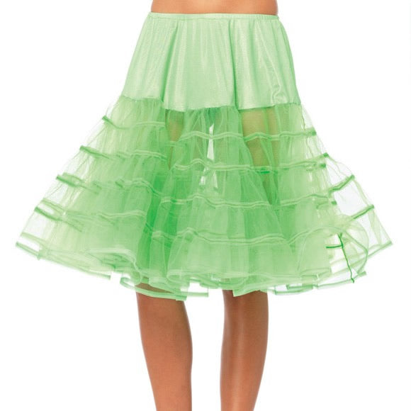 Neon green knee length petticoat