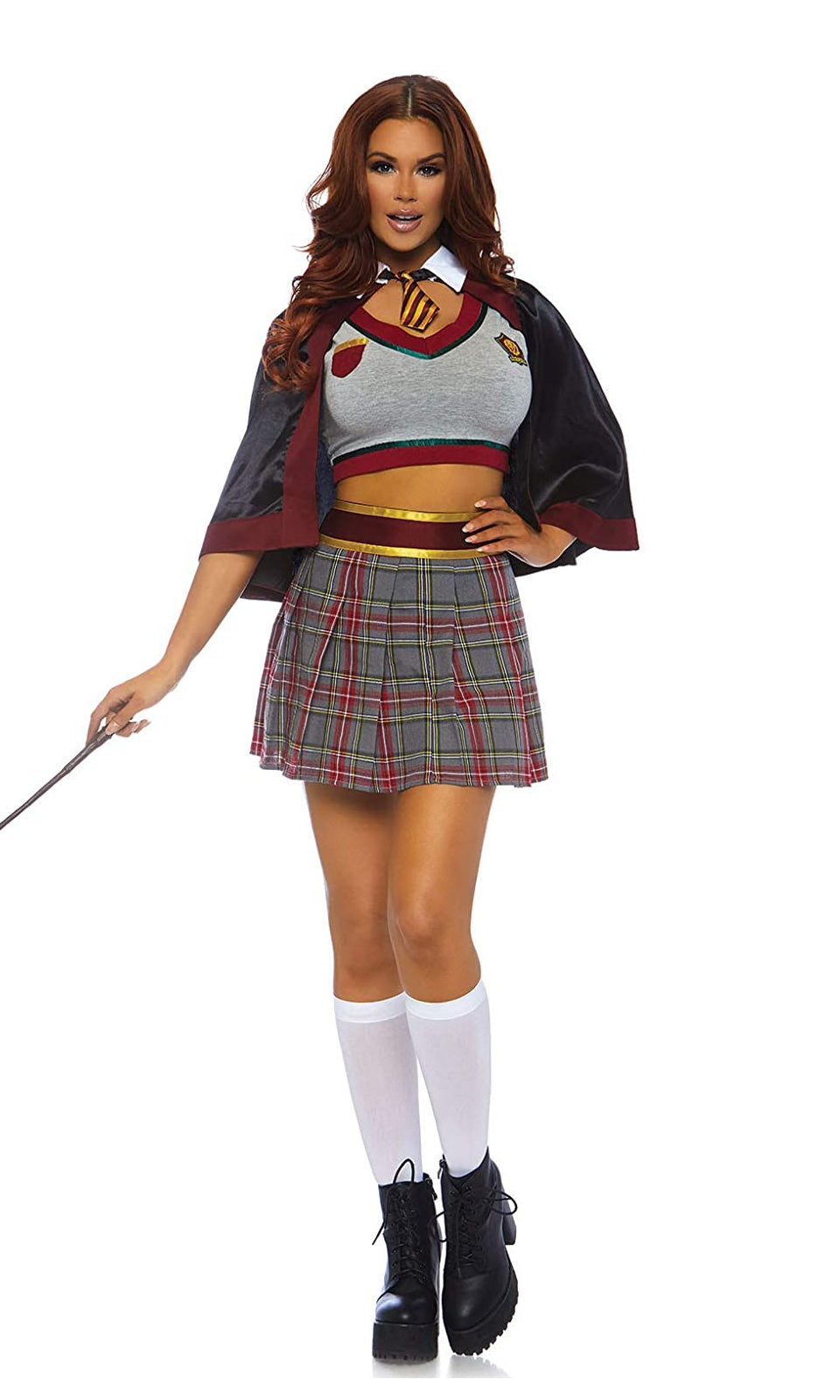 Harry Potter style school girl dress with cape, collar and tie