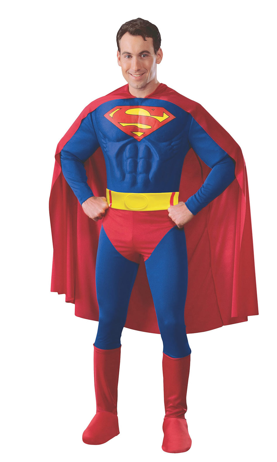 Superman costume with cape and muscle chest