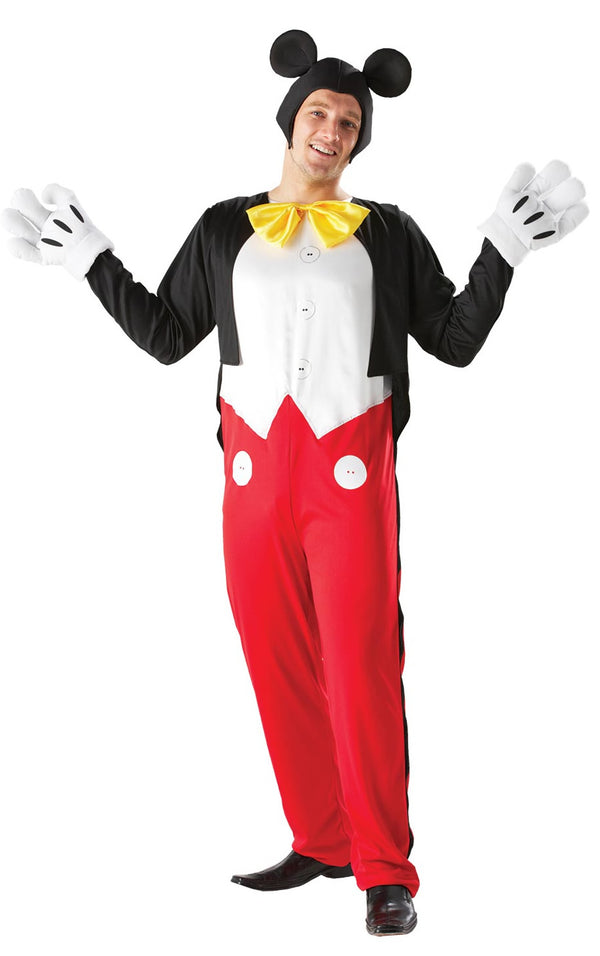 Mickey Mouse costume with red pants, open faced headpiece and glove