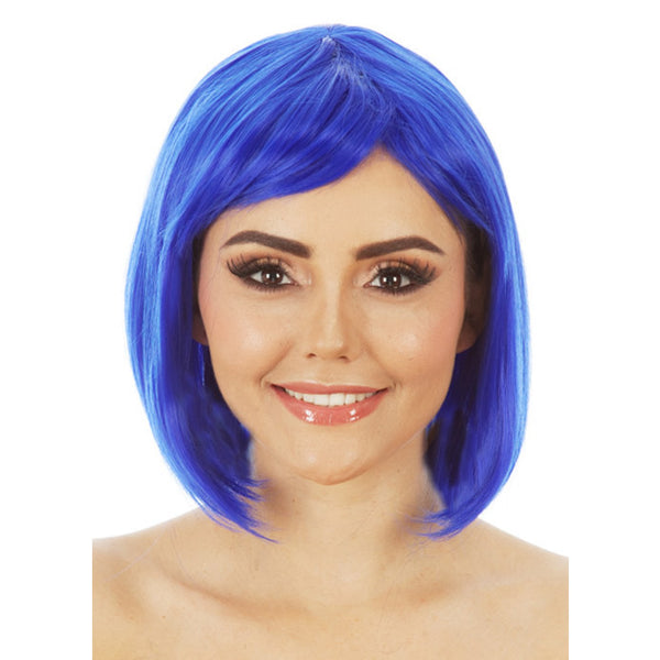 Woman's blue bob style wig