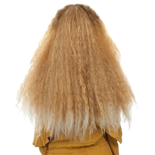 Long light brown frizzy Beyoncé styled wig back view