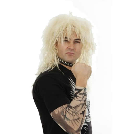 80s blonde heavy metal rocker wig