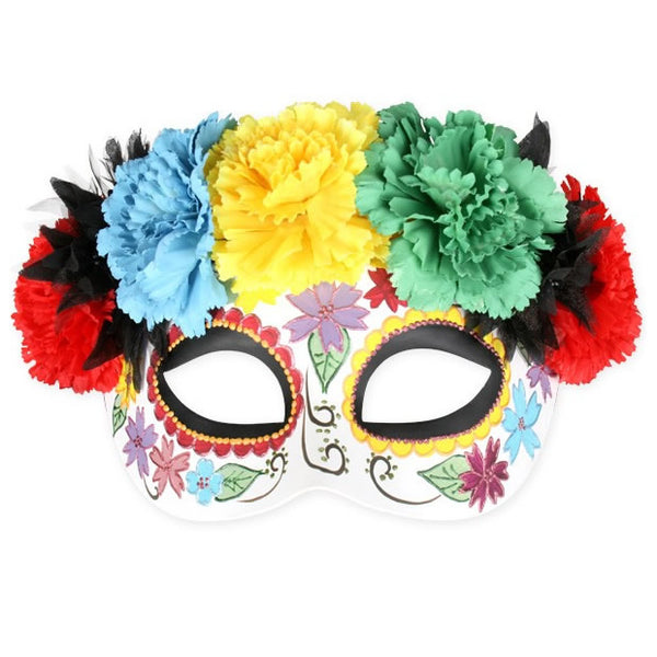 Day of the dead bright flowers eye mask