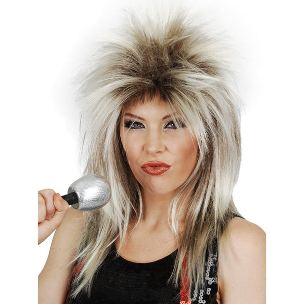 Tina Turner blonde and brown mullet wig