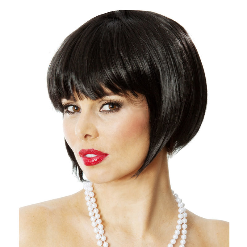 1920s black party bob wig