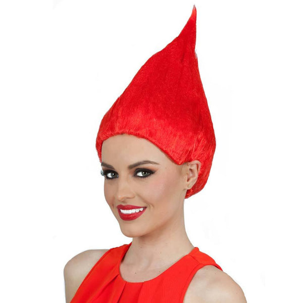 Red pointy troll or gnome wig