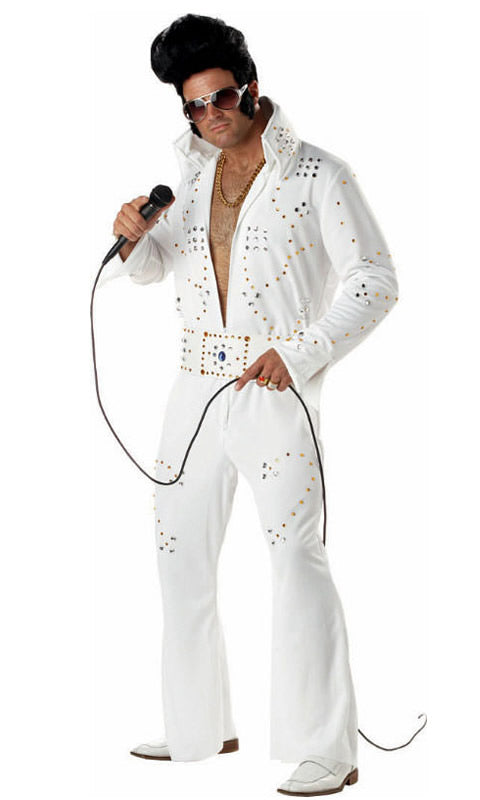 White Elvis jumpsuit with belt