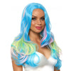 Long neon multi coloured unicorn wig