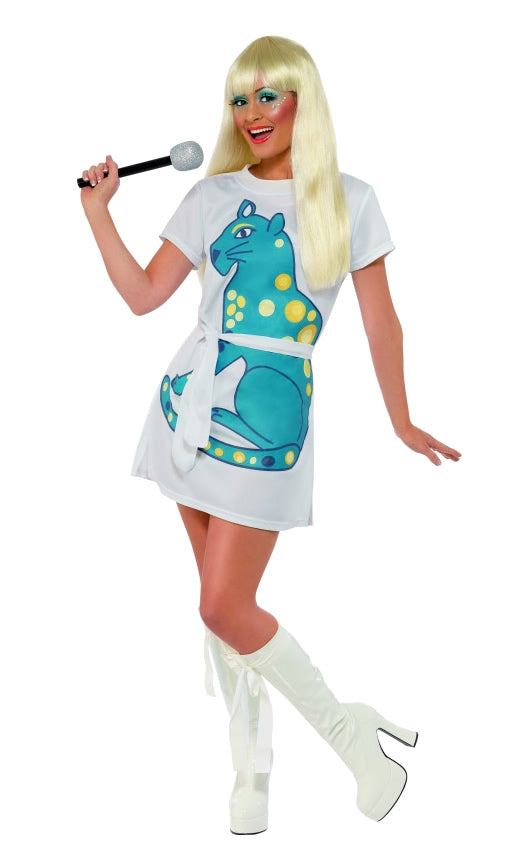 Blue Cat Abba dress in white with white belt
