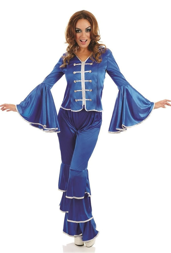 Blue Abba queen costume top and pants