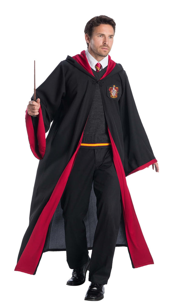 Black and red Gryffindor robe, sweater and necktie