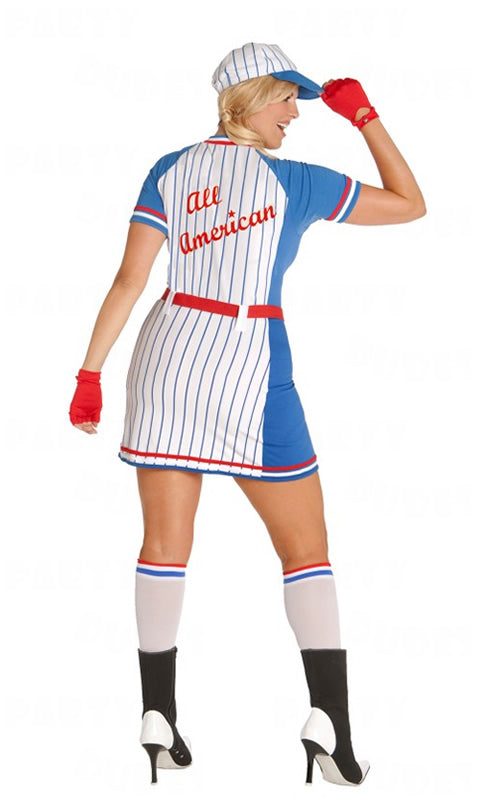 Plus size American baseball costume back