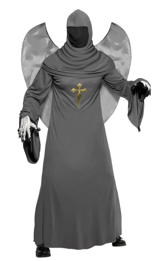 Death reaper grey costume with wings and hood