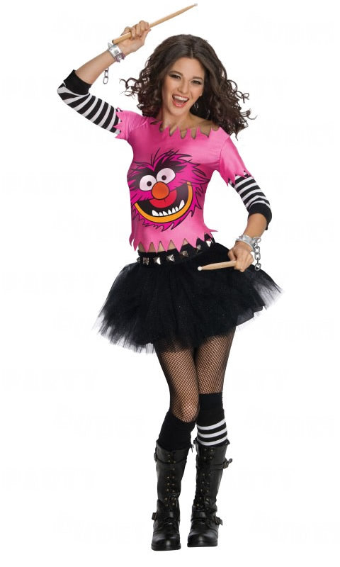 Animal Muppets costume pink top and tutu skirt with wrist cuffs and Animal face