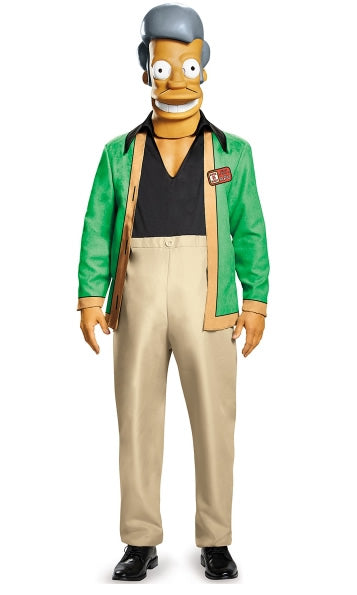 Apu costume from the Simpsons with jumpsuit and full head mask