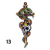 Temporary tattoo of dagger with serpent and skull