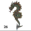 Temporary tattoo of adragon with horns