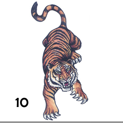 Temporary tattoo of lion ready to attack