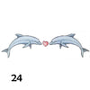 Temporary tattoo of two dolphins towards each other with a love heart between them