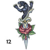 Temporary tattoo of dagger and panther