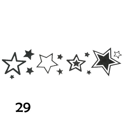 Temporary tattoo of black and white stars