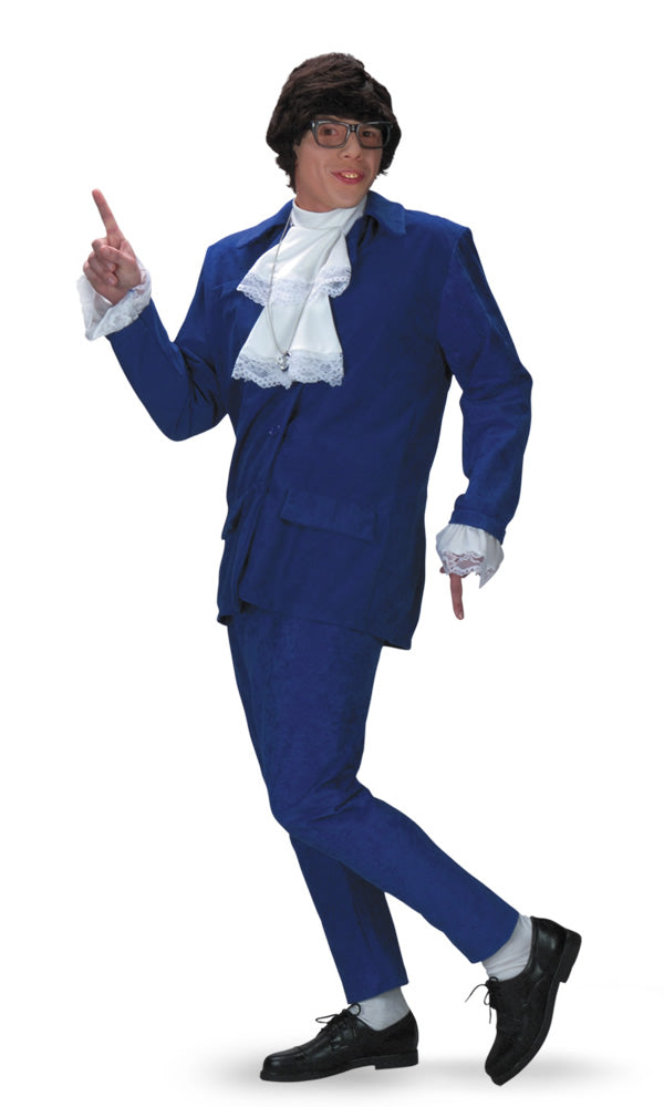 Austin Powers blue costume with cravat