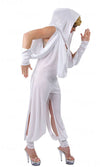 Side of Kylie Minogue white sheer jumpsuit