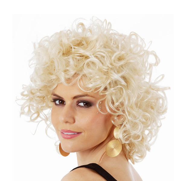 Blonde curly Sandy Grease wig