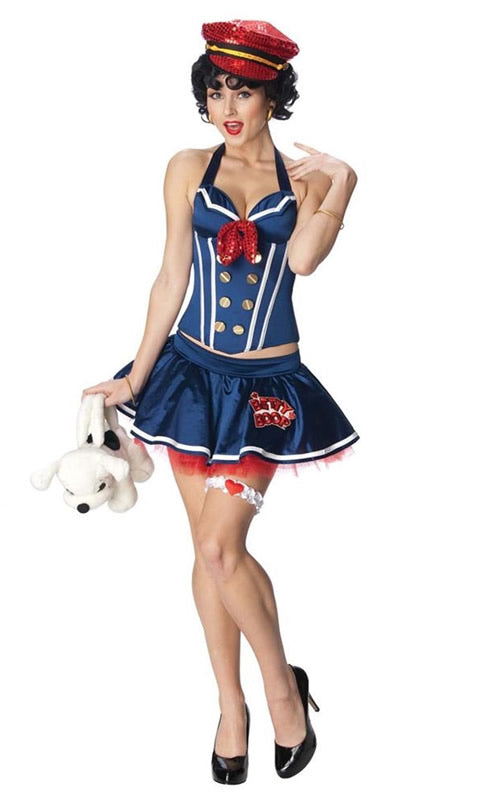 Corset style Betty Boop sailor costume with hat