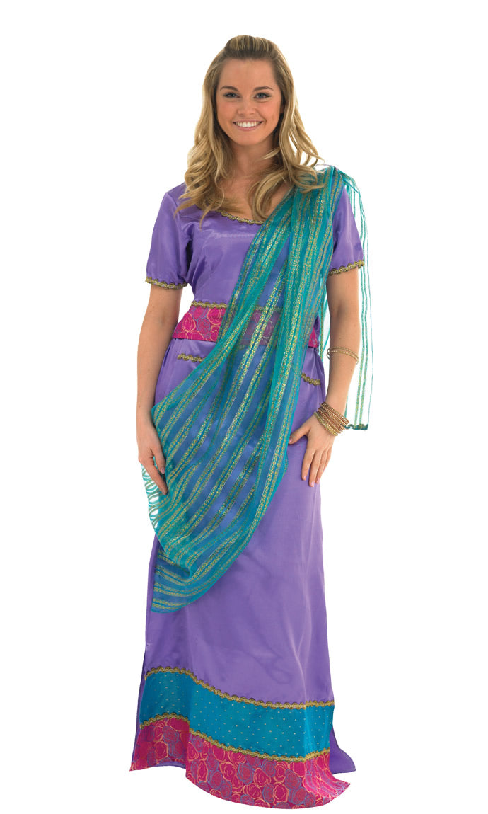 Bollywood purple skirt, mock sari and top