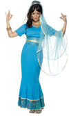 Long blue Bollywood costume with veil